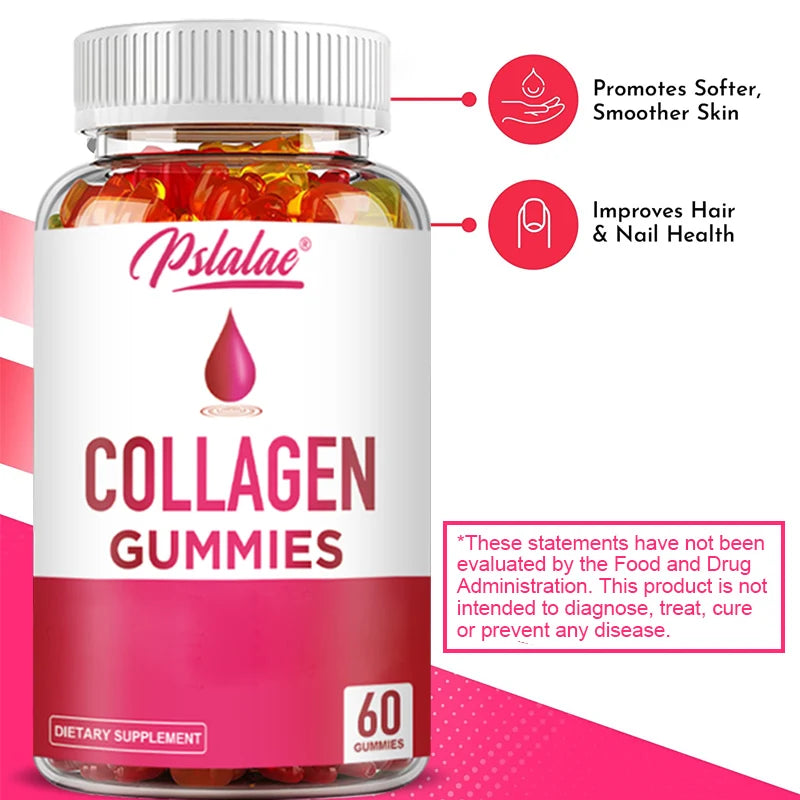 Collagen Gummies - for Hair Growth, Skin Care, Brighten Skin, Supports Bone and Joint Health - 60 Gummies