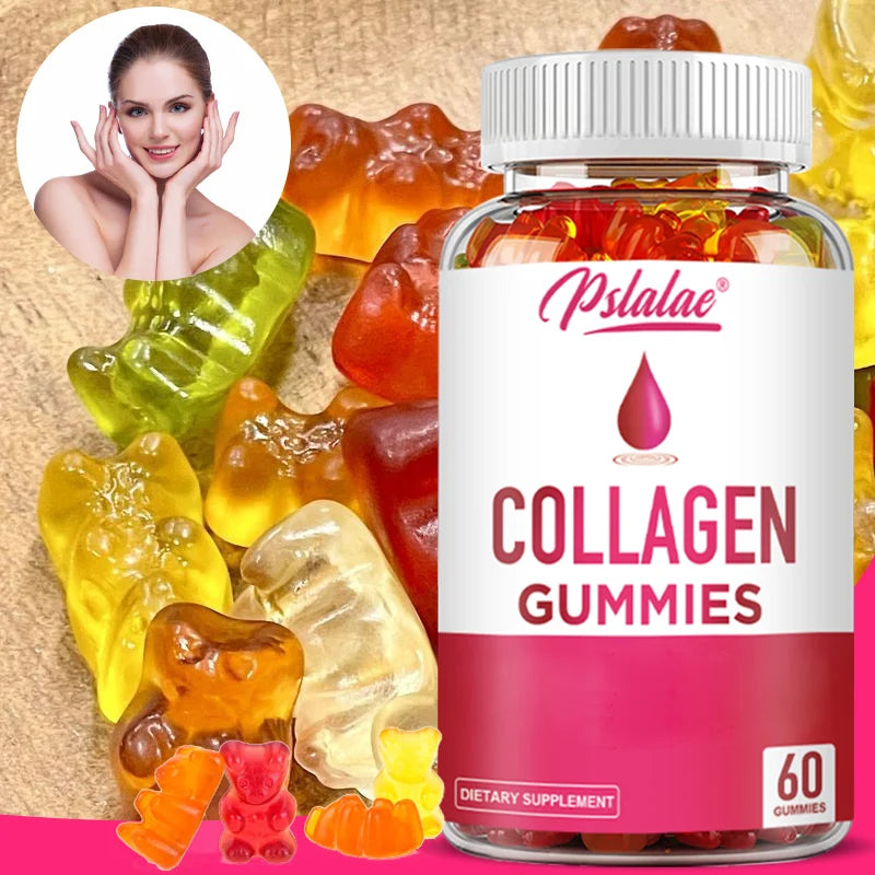 Collagen Gummies - for Hair Growth, Skin Care, Brighten Skin, Supports Bone and Joint Health - 60 Gummies