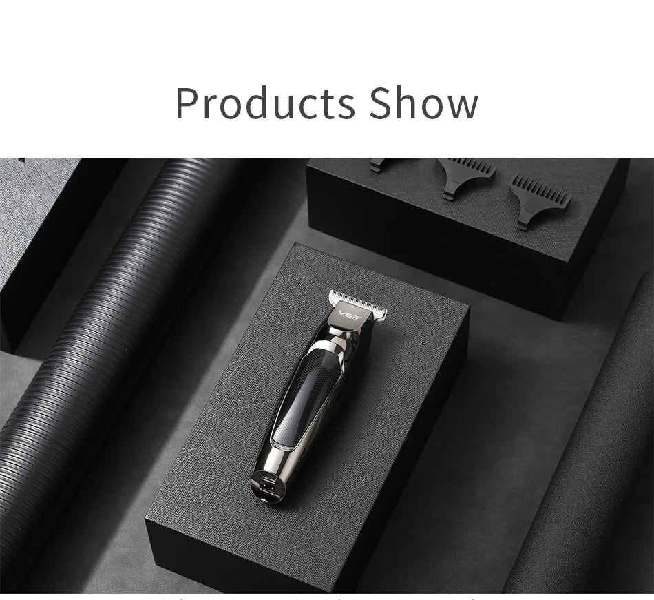 VGR Professional LCD Hair Clipper Electric Hair Trimmer Barber Oil Head Carving Sculpture Trimmer Hair Cutting Machine Tools