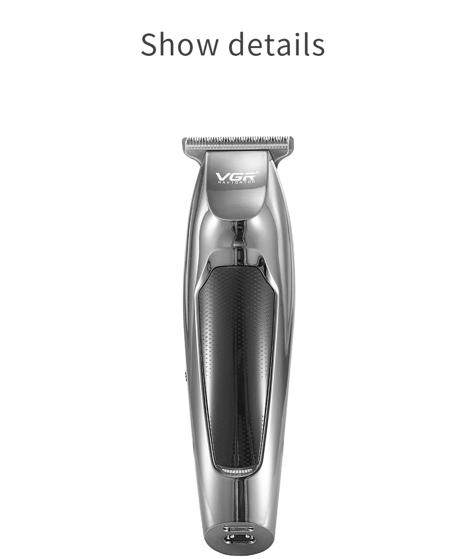 VGR Professional LCD Hair Clipper Electric Hair Trimmer Barber Oil Head Carving Sculpture Trimmer Hair Cutting Machine Tools