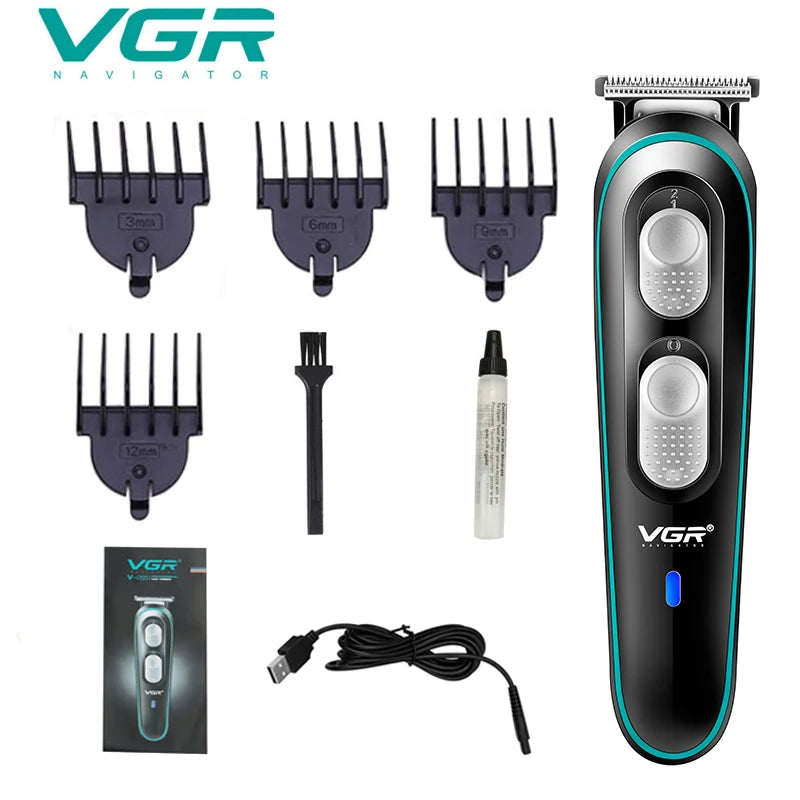 VGR Professional LCD Hair Clipper Electric Hair Trimmer Barber Oil Head Carving Sculpture Trimmer Hair Cutting Machine Tools