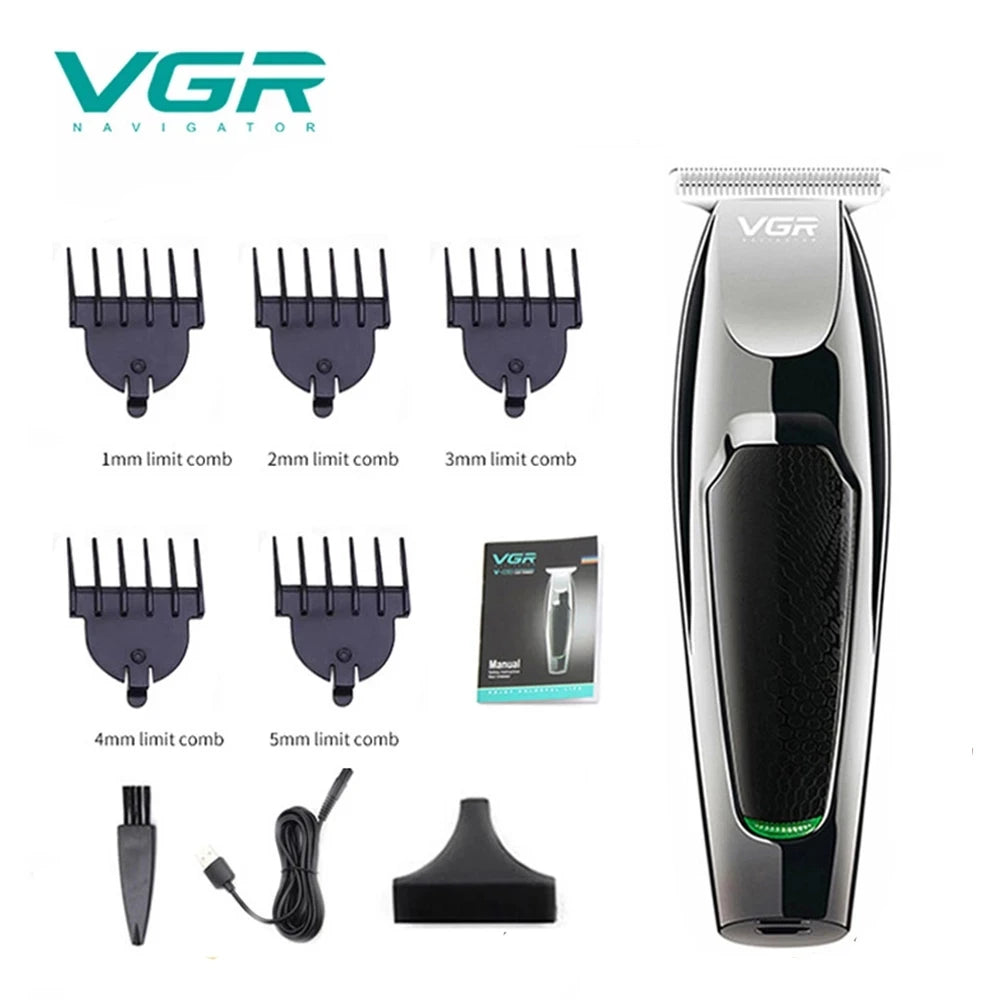 VGR Professional LCD Hair Clipper Electric Hair Trimmer Barber Oil Head Carving Sculpture Trimmer Hair Cutting Machine Tools