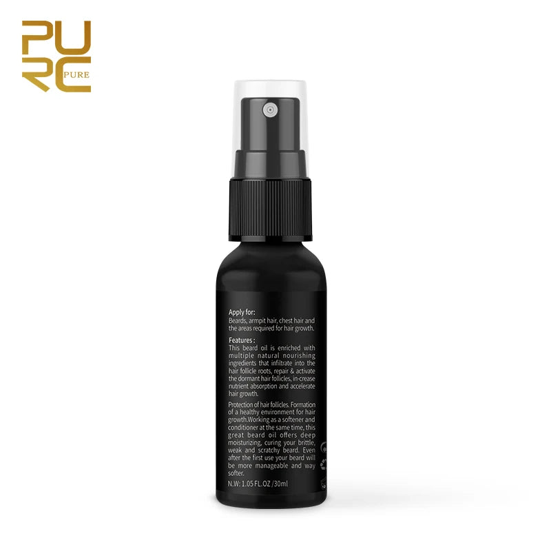 PURC Beard Growth Oil for Men Thicken Soft Nourishing Beard Oil Hair Growth Products Beard Care