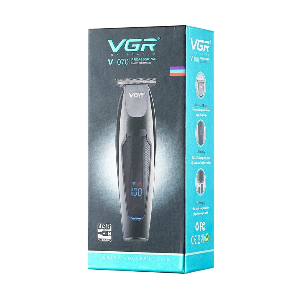 VGR Professional LCD Hair Clipper Electric Hair Trimmer Barber Oil Head Carving Sculpture Trimmer Hair Cutting Machine Tools