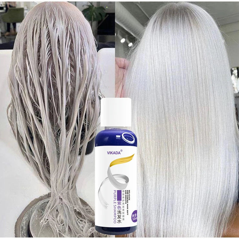 Purple Shampoo For Blonde To Cover Gray Non-irritating Hair Fading Yellow Gray Color Fixing Hair Dye Non-irritating Shampoo