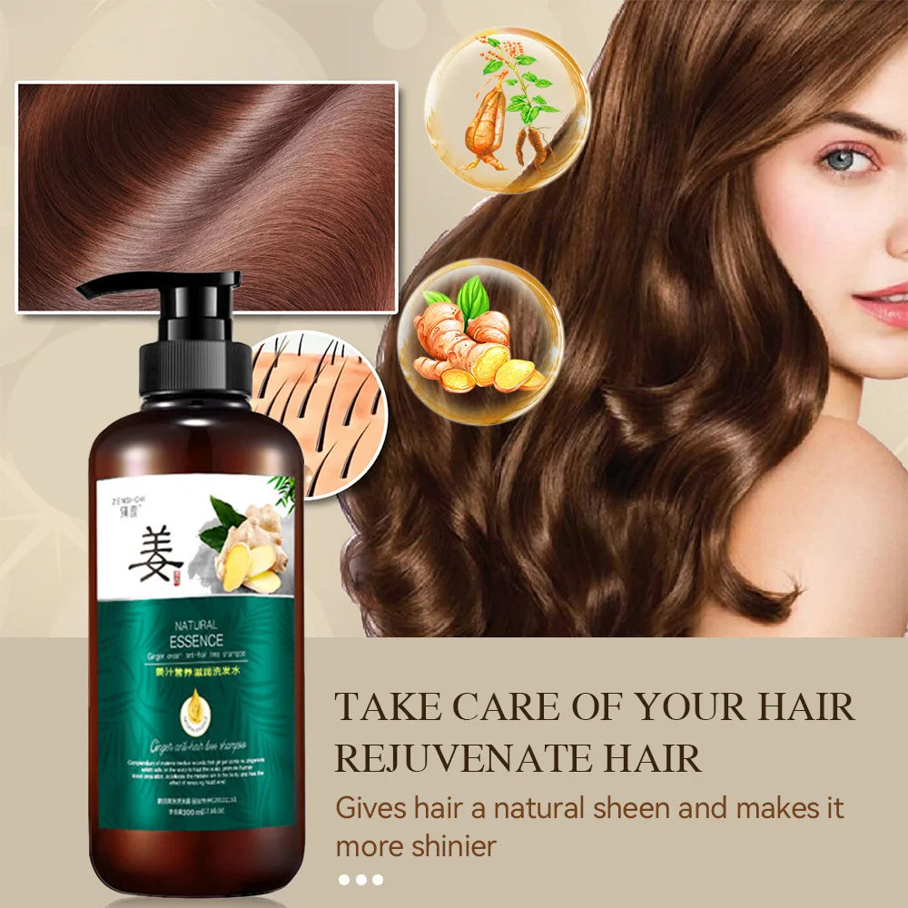 Silky Supple Shampoo Hair Oil Ginger Essence Natural Extract Smooth Mild Formula Itch Protect Moisturizes Nourishes Clears 500ml