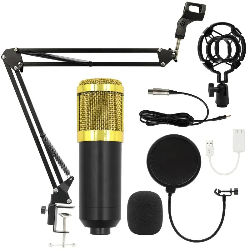 Profissional V8 Audio Sound Card Podcast Condenser Microphone Set/v8 Sound Card Live Streaming Recording Equipment Microphone