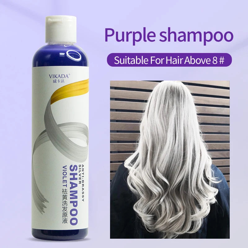 Purple Shampoo For Blonde To Cover Gray Non-irritating Hair Fading Yellow Gray Color Fixing Hair Dye Non-irritating Shampoo