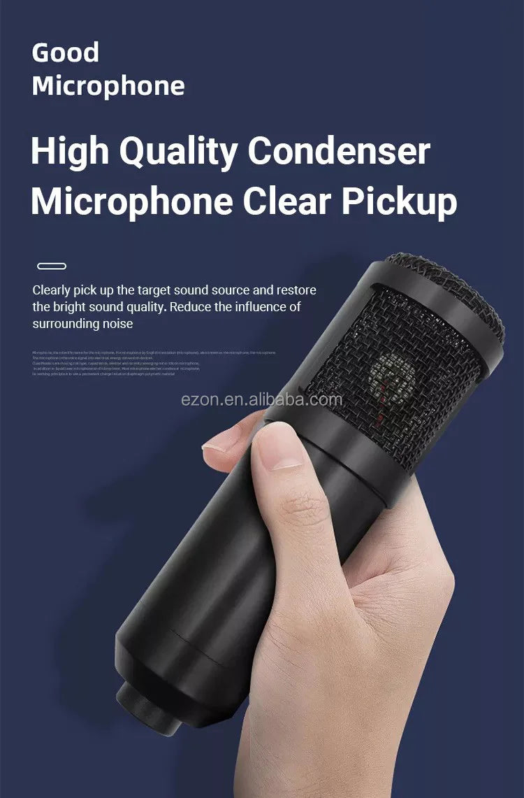 Profissional V8 Audio Sound Card Podcast Condenser Microphone Set/v8 Sound Card Live Streaming Recording Equipment Microphone