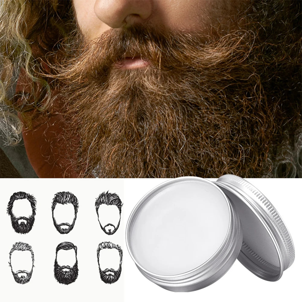 4PCS Natural Beard Balm Wax For Men Moisturizing Smoothing Softening Beard Care Cream Anti Frizz Professional Styling Beard Wax