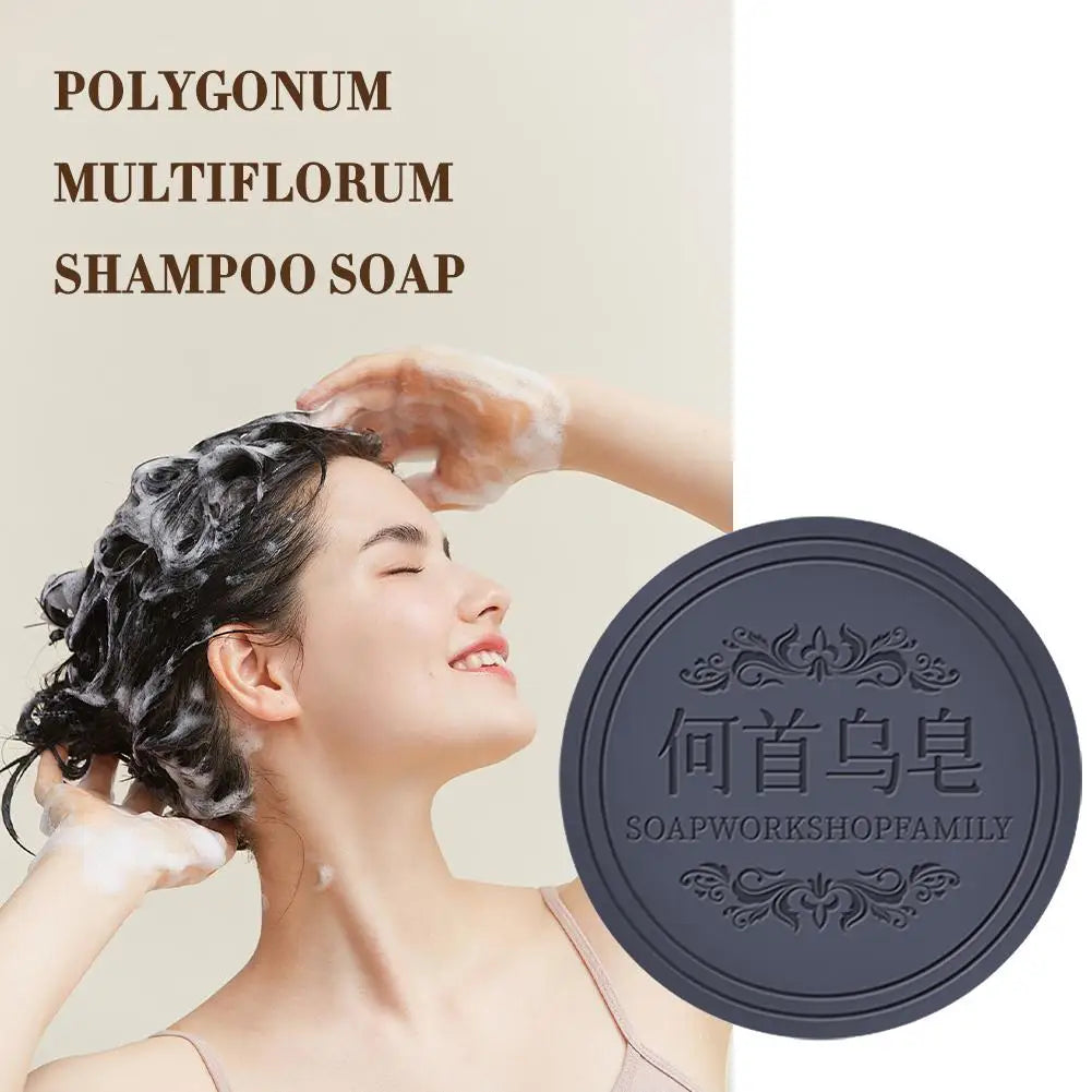 Natural Hair Shampoo Soap Polygonum Multiflorum Shampoo Bar Damage Hair Treatment,oil Control And Smooth For Hair Care