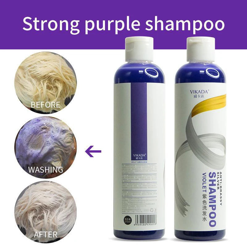 Purple Shampoo For Blonde To Cover Gray Non-irritating Hair Fading Yellow Gray Color Fixing Hair Dye Non-irritating Shampoo