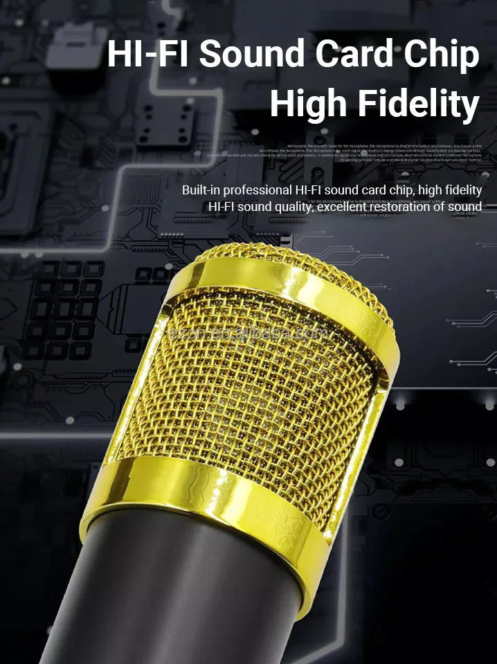 Profissional V8 Audio Sound Card Podcast Condenser Microphone Set/v8 Sound Card Live Streaming Recording Equipment Microphone