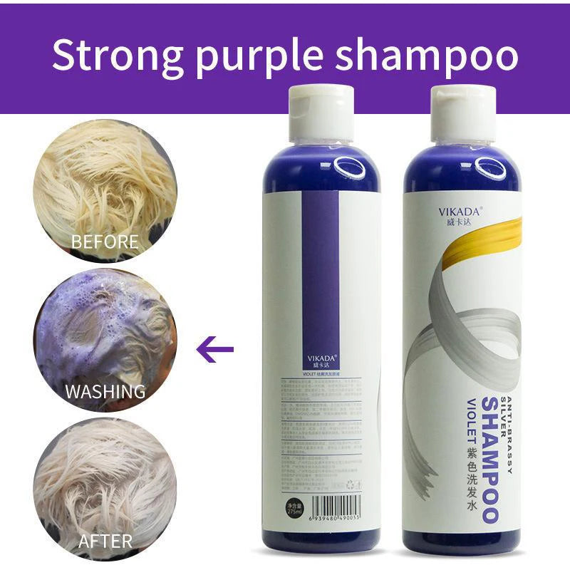 Purple Shampoo For Blonde To Cover Gray Non-irritating Hair Fading Yellow Gray Color Fixing Hair Dye Non-irritating Shampoo