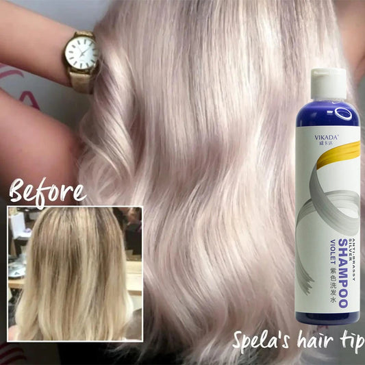 Purple Shampoo For Blonde To Cover Gray Non-irritating Hair Fading Yellow Gray Color Fixing Hair Dye Non-irritating Shampoo