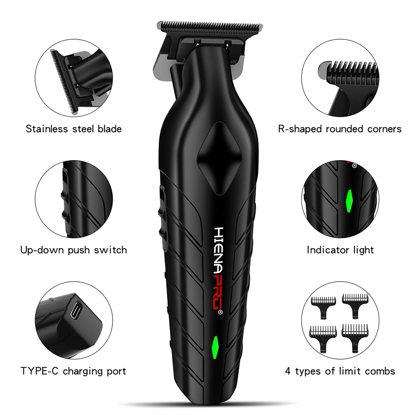 Hiena Pro Hair Clippers Professional Barber Hair Cutting Machine Electric Trimmer Beard Shaving hair cut Trimming Clippers