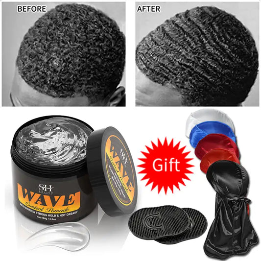 Edge Control Hair Gel Wavy Frizz Control Gelatin For Curly Hair Anti-Hair Loss Pomade Hair Styling Nourishing Wax For Hair Man