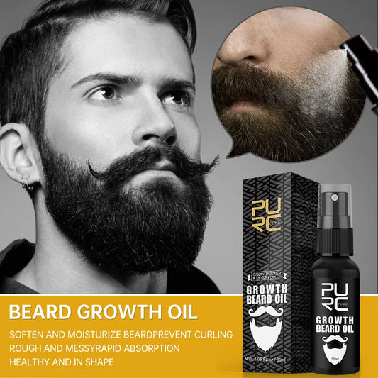 PURC Beard Growth Oil for Men Thicken Soft Nourishing Beard Oil Hair Growth Products Beard Care