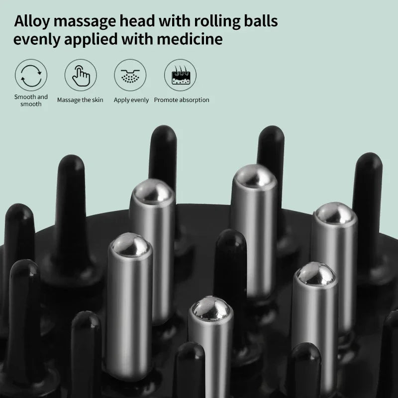 Scalp Applicator Hair Regrowth Styling Solution Guide Comb Hexagon Oil Roller Ball Massage Comb Head Massage Relaxation Tools